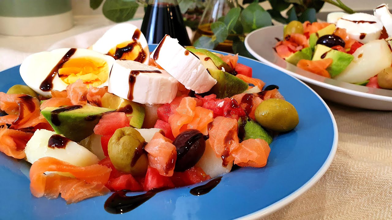 ensalada de patata y salmon