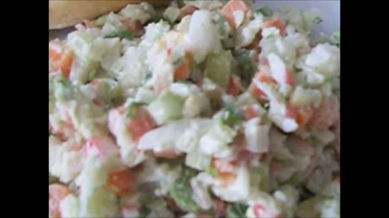 ensalada de surimi y aguacate