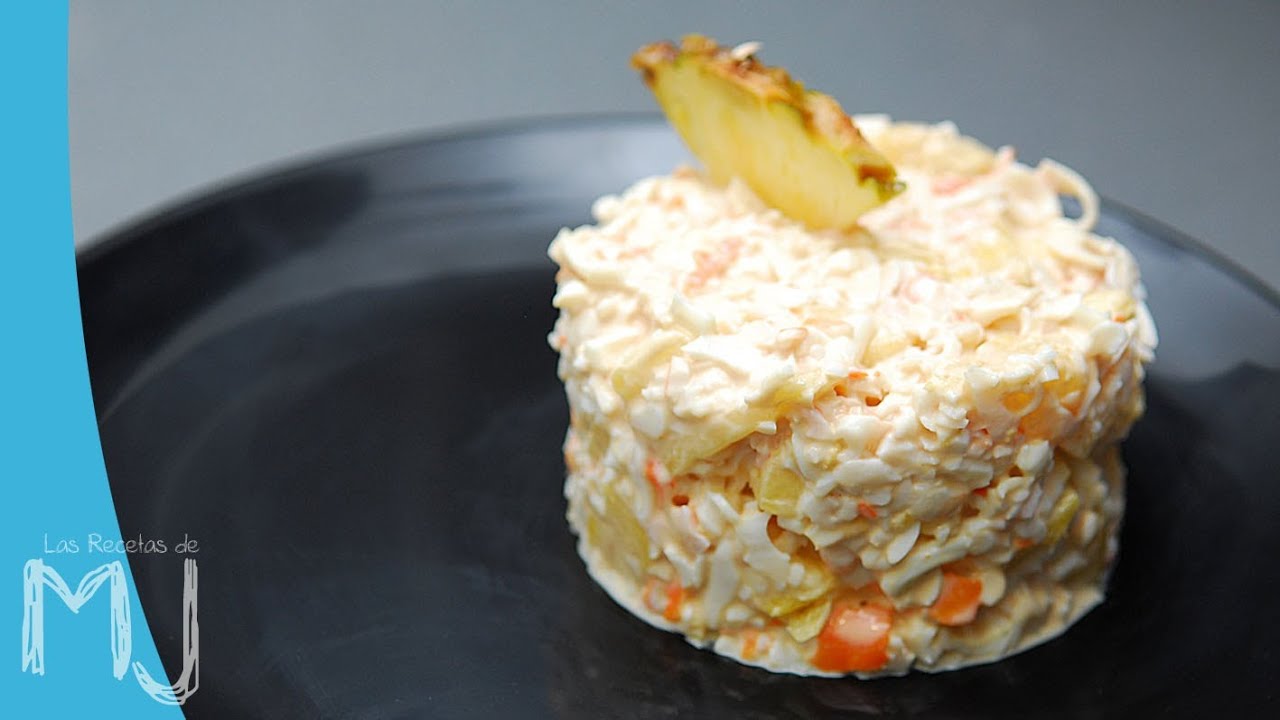 ensaladilla con palitos de cangrejo