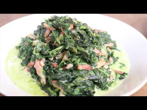 espinacas a la crema con bacon