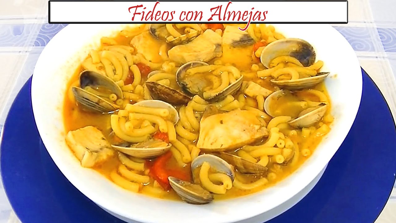 fideos con almejas receta fácil