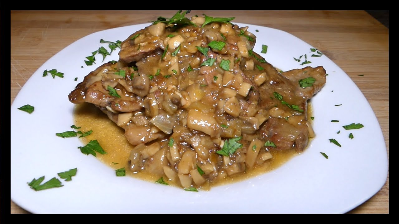filete de ternera en salsa de champiñones
