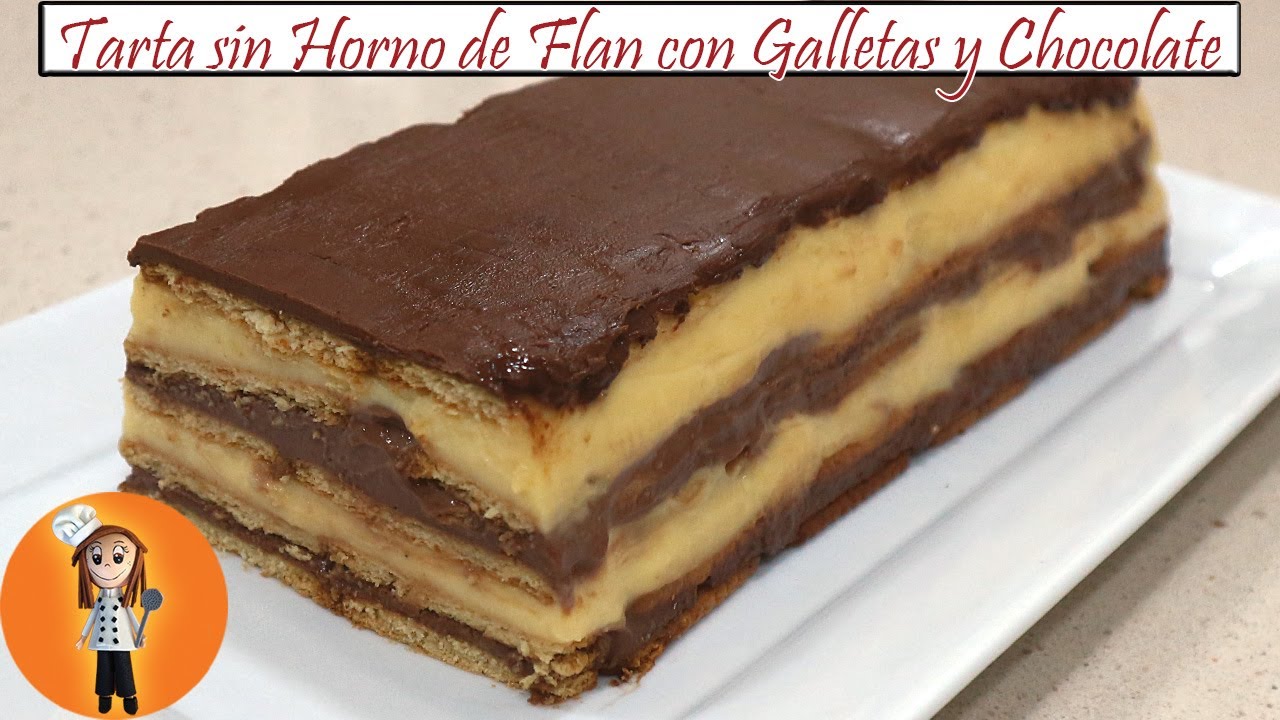 flan de chocolate royal con galletas
