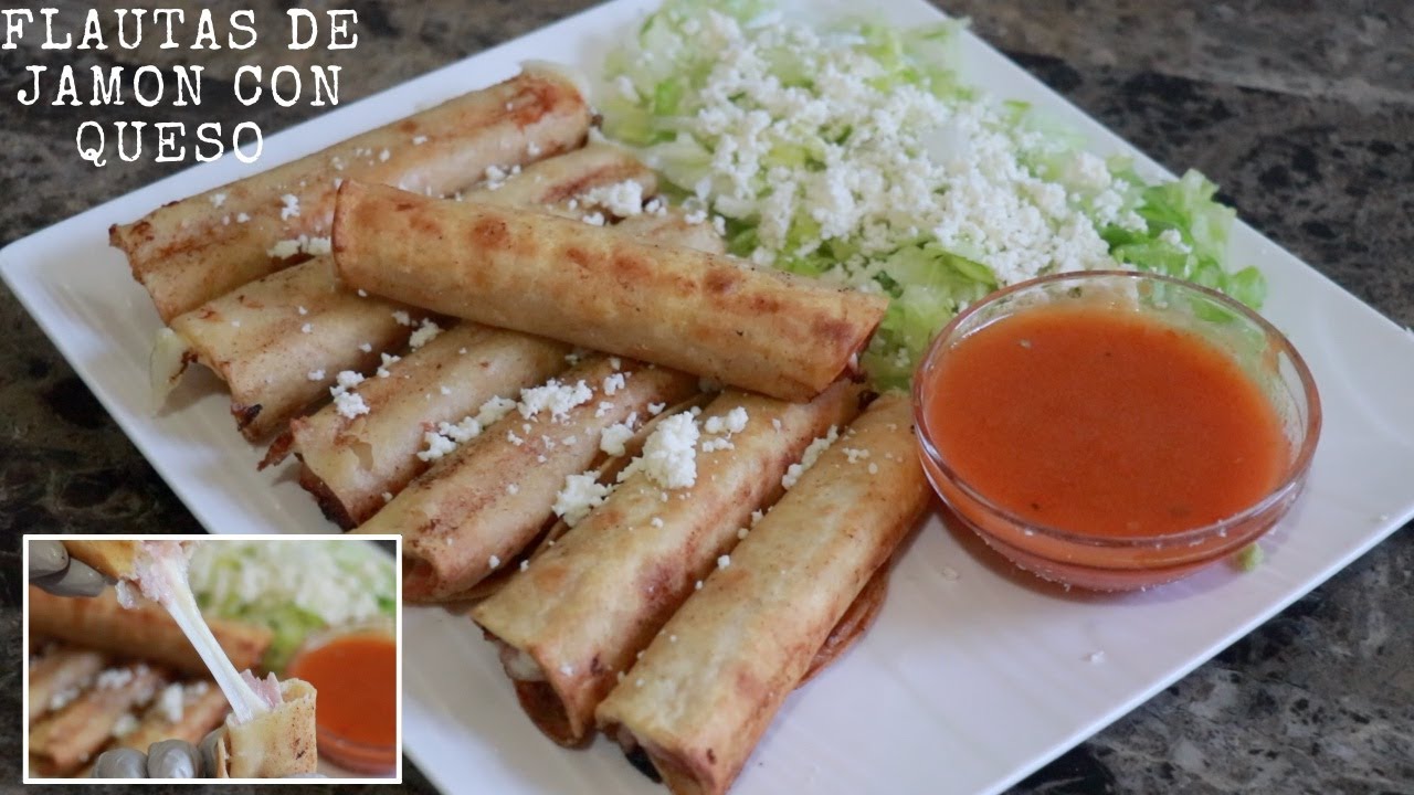 flautas de jamon y queso