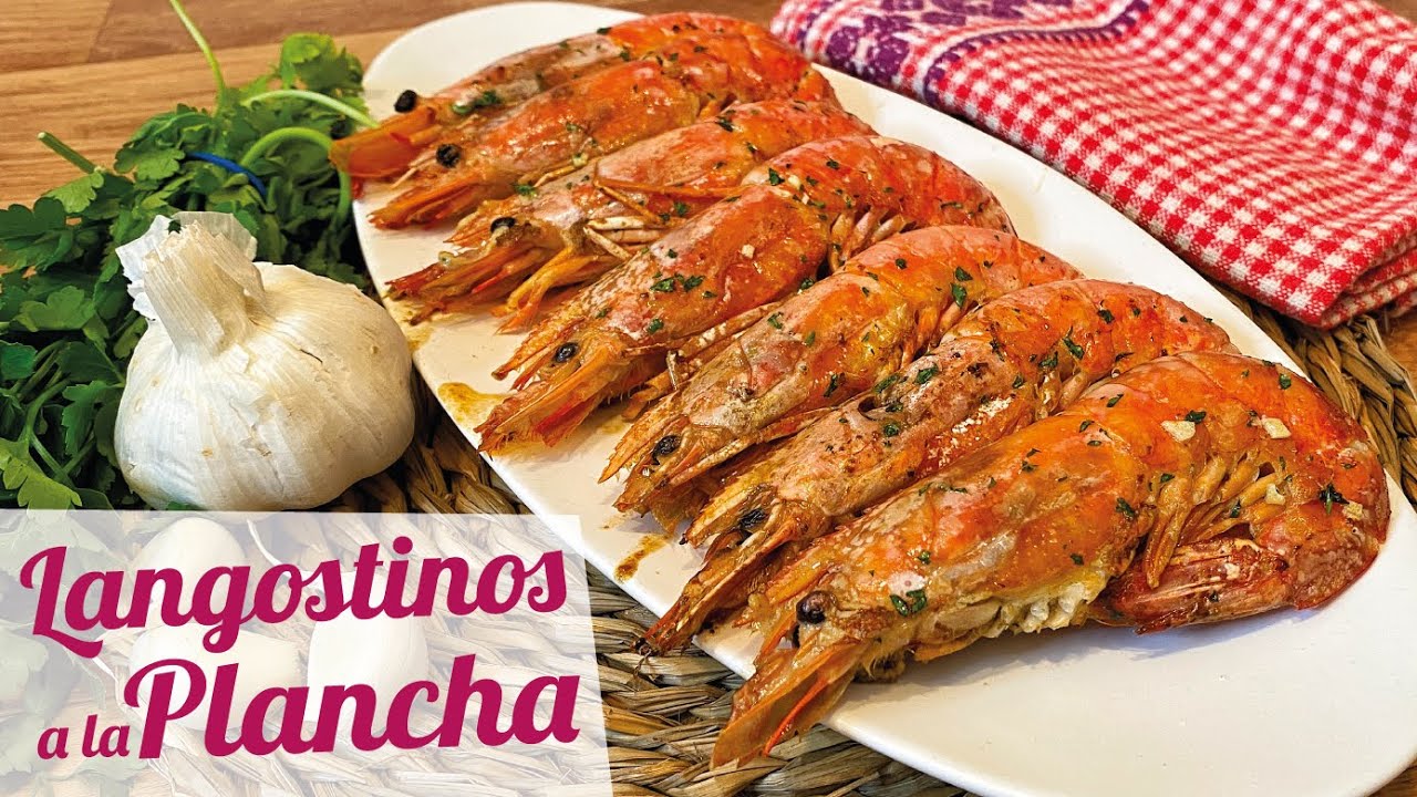 langostinos cocidos a la plancha con ajo y perejil