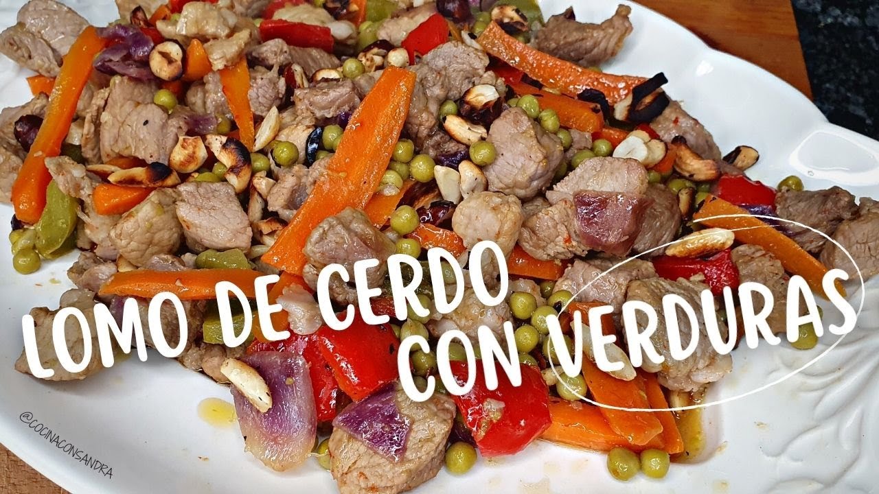 lomo de cerdo con verduras