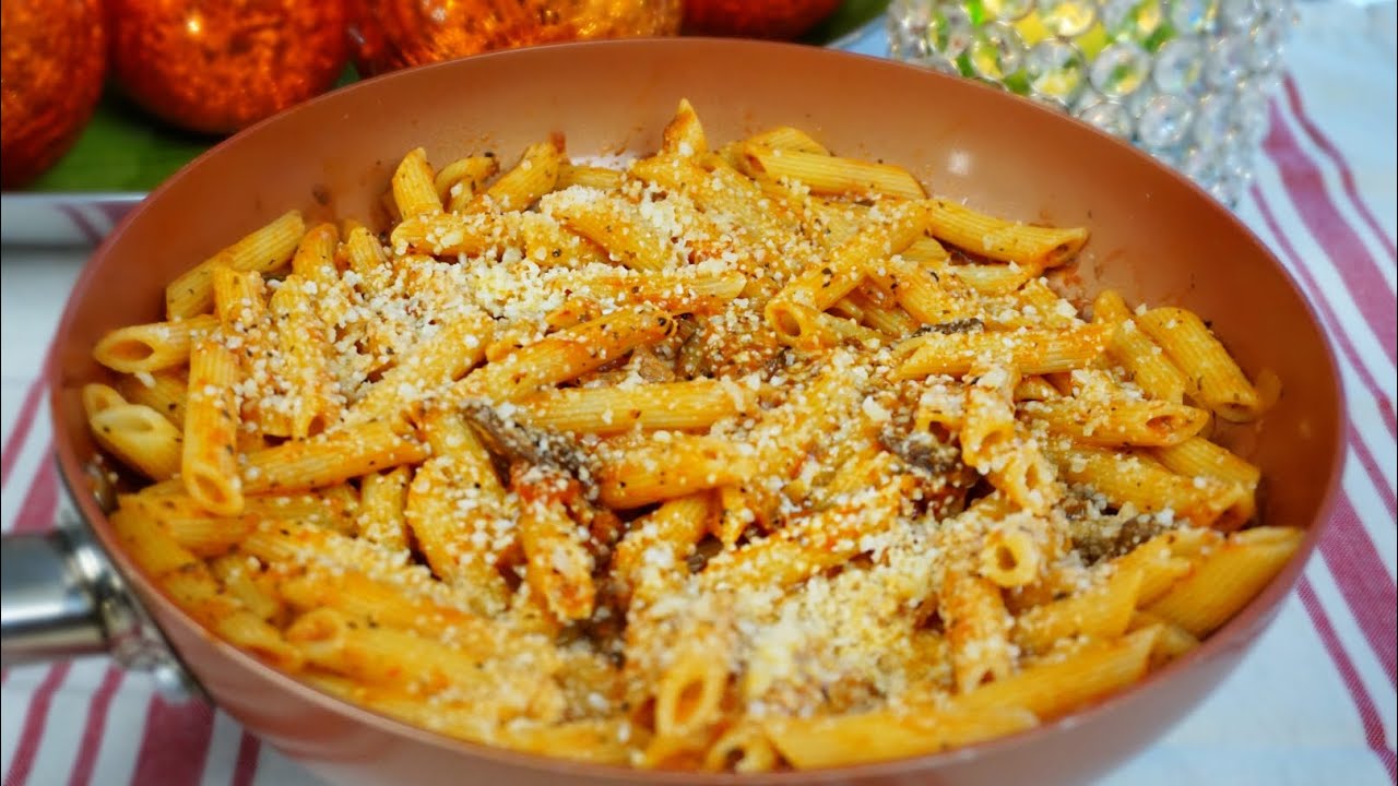 macarrones con champiñones y tomate