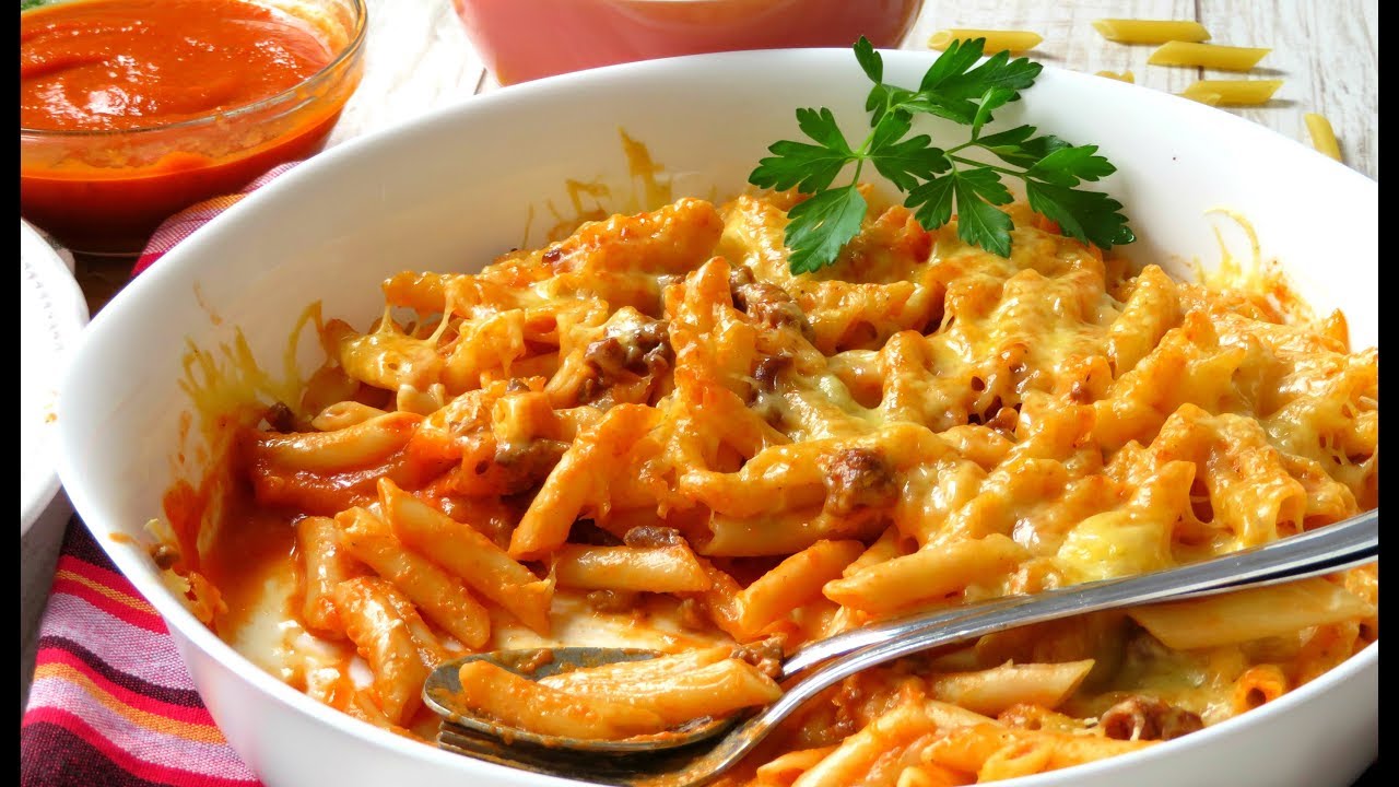 macarrones gratinados con carne picada
