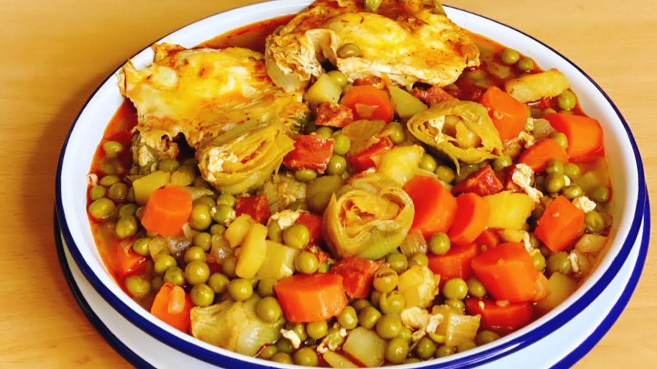 menestra de verduras con huevo