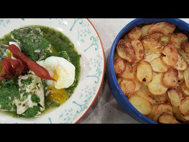 merluza en salsa verde con patatas panaderas