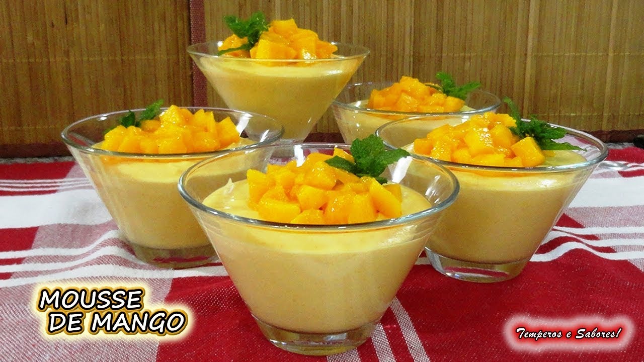 mousse de mango con leche condensada