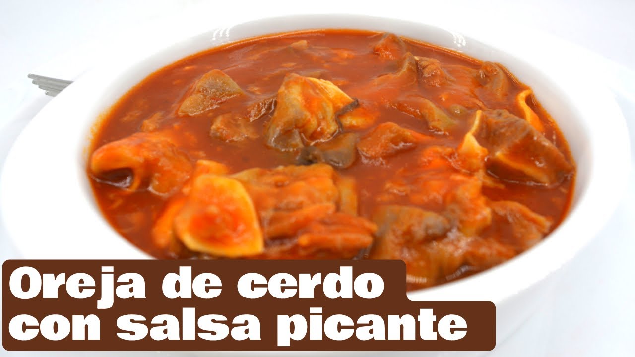 oreja de cerdo en salsa picante