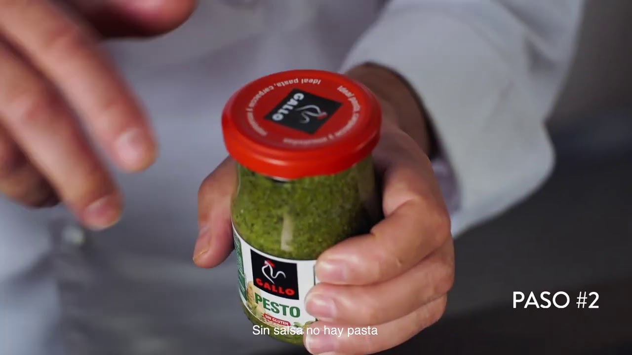 pasta al pesto de bote