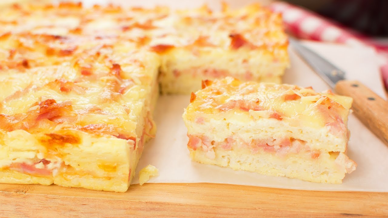 pastel de bacon queso y jamón york