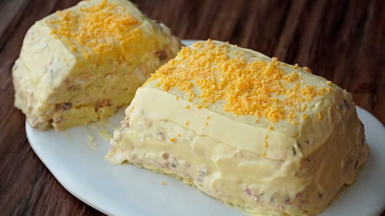 pastel frio de patatas y atun