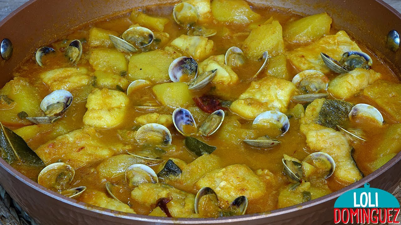 patatas con bacalao y almejas