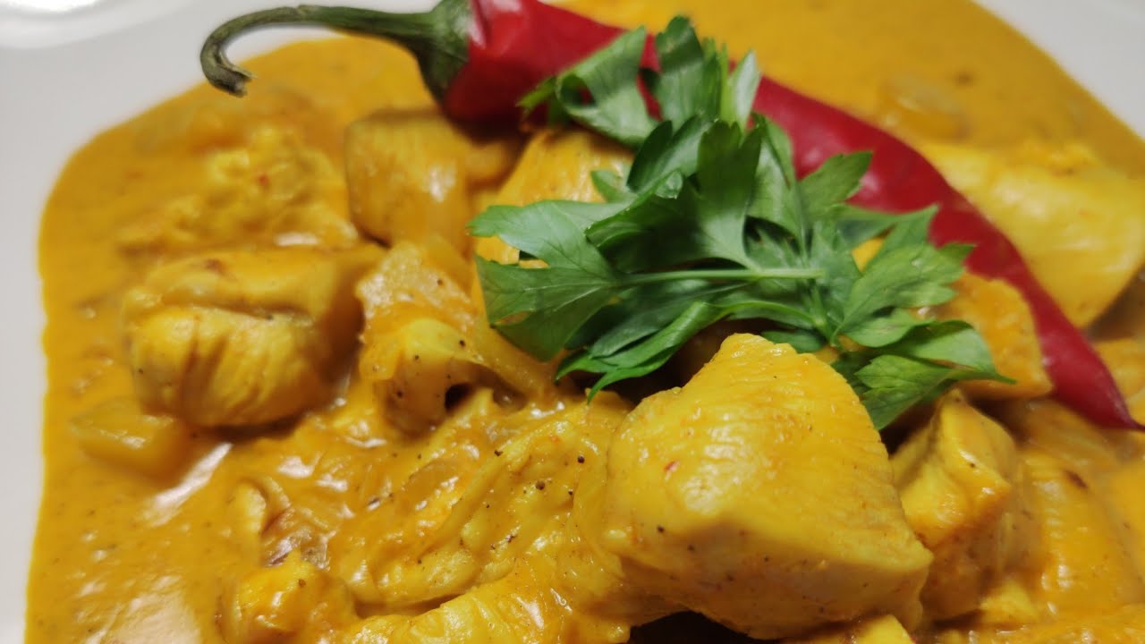 pollo al curry con mango
