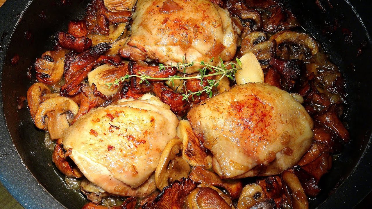 pollo con setas al horno