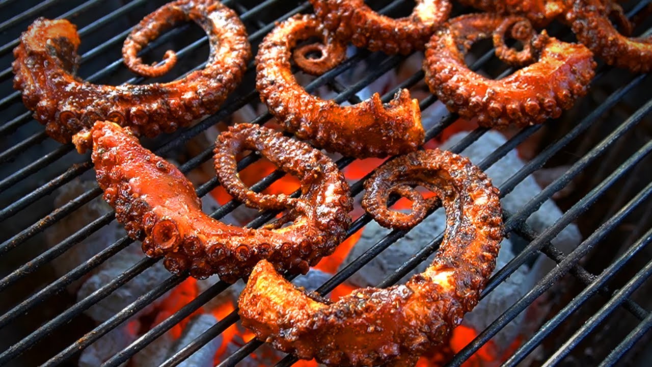 pulpo cocido a la brasa