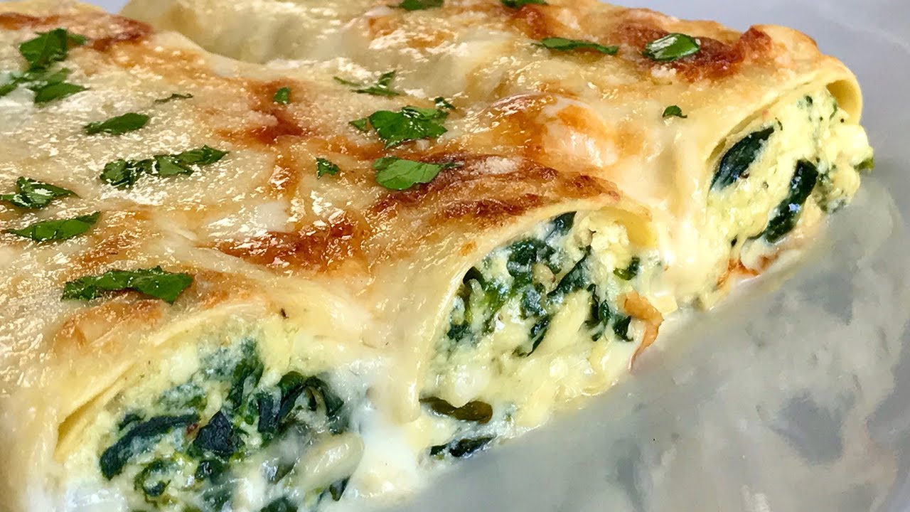 receta canelones de espinacas y ricotta