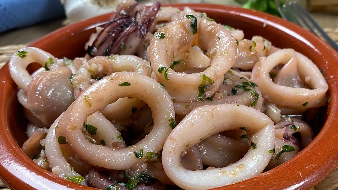 receta de calamar al ajillo