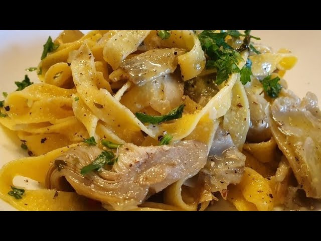 receta italiana pasta con alcachofas
