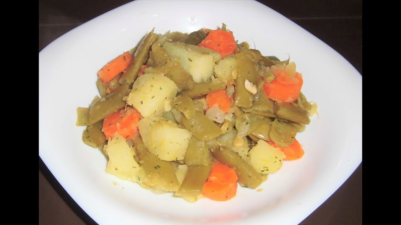 receta judías verdes con patatas y zanahorias