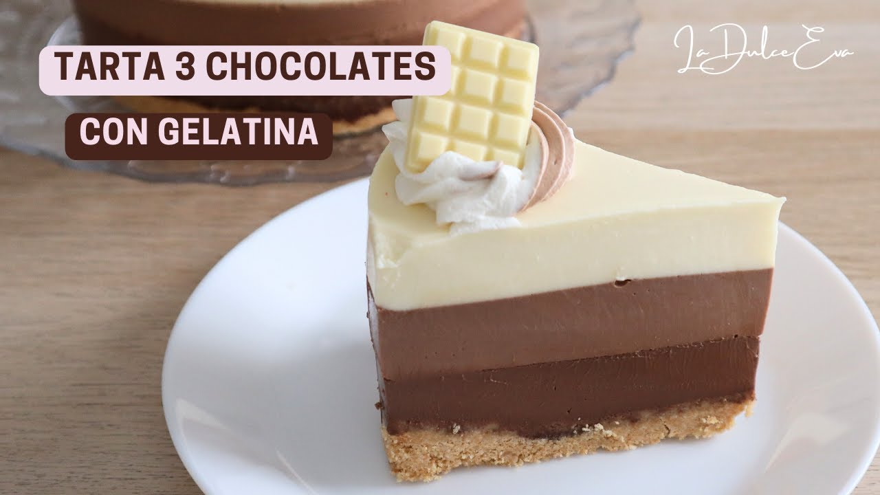 receta tarta 3 chocolates con gelatina