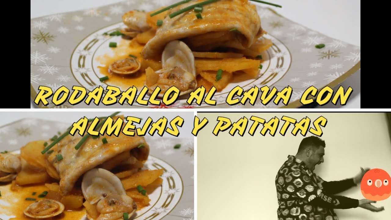 rodaballo al cava con almejas