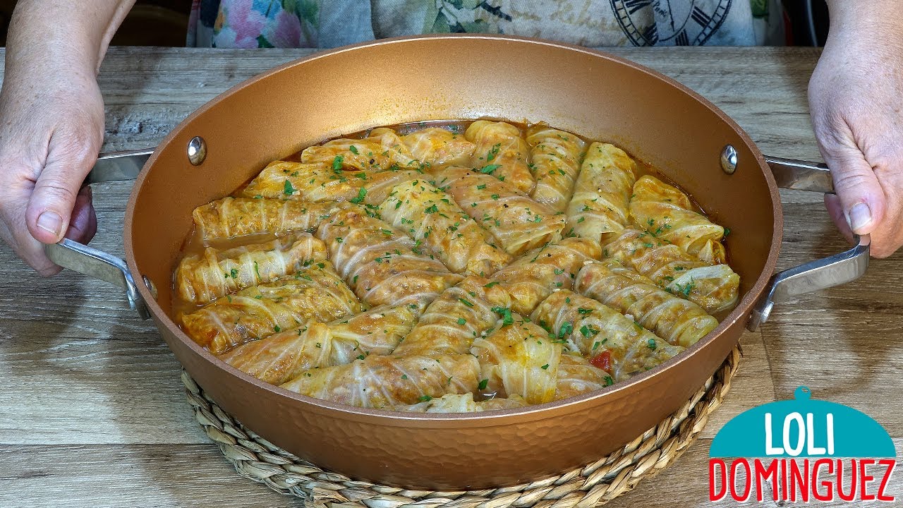 rollitos de col rellenos de pollo y verduras