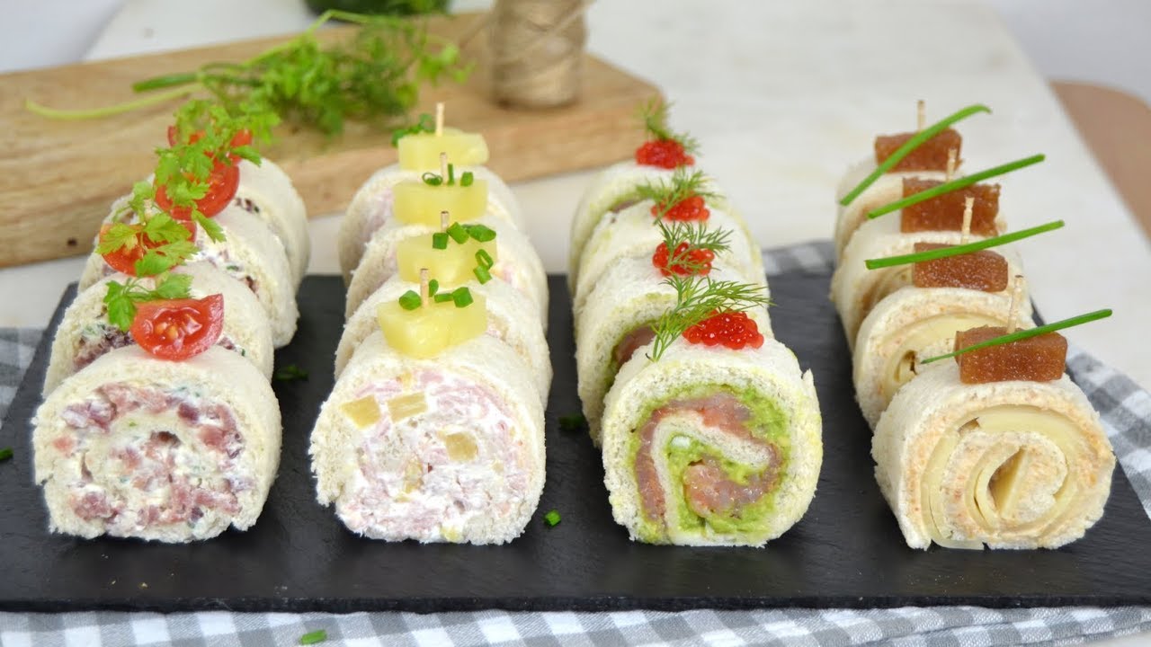 rollitos de pan de molde al horno