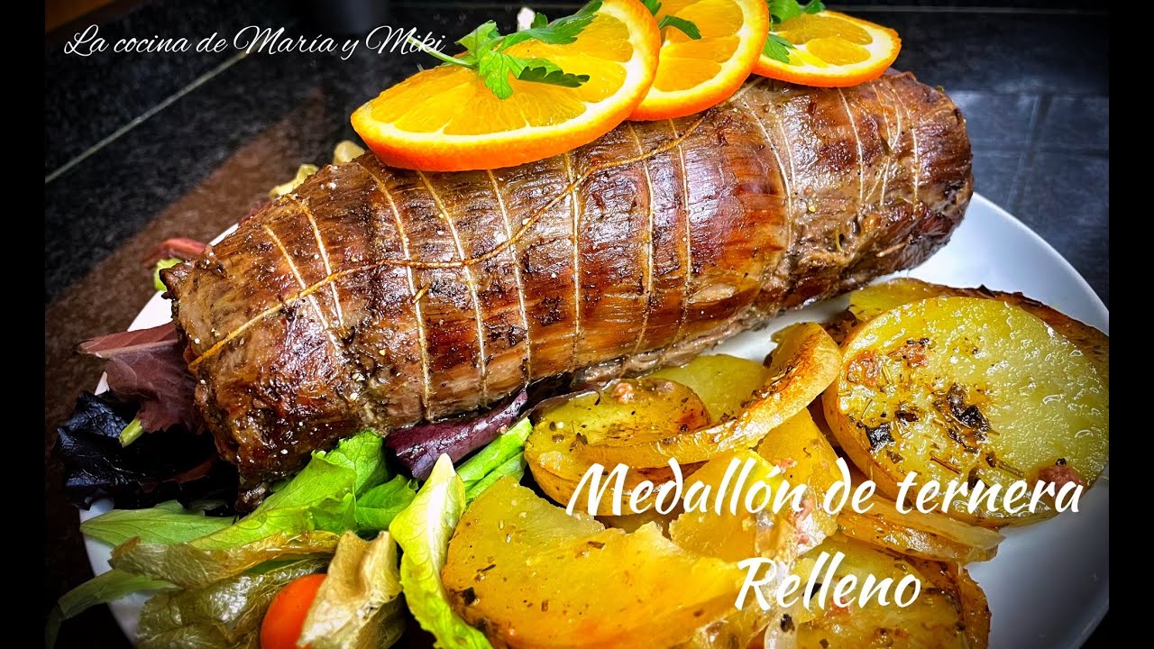 rollo de carne de ternera relleno al horno