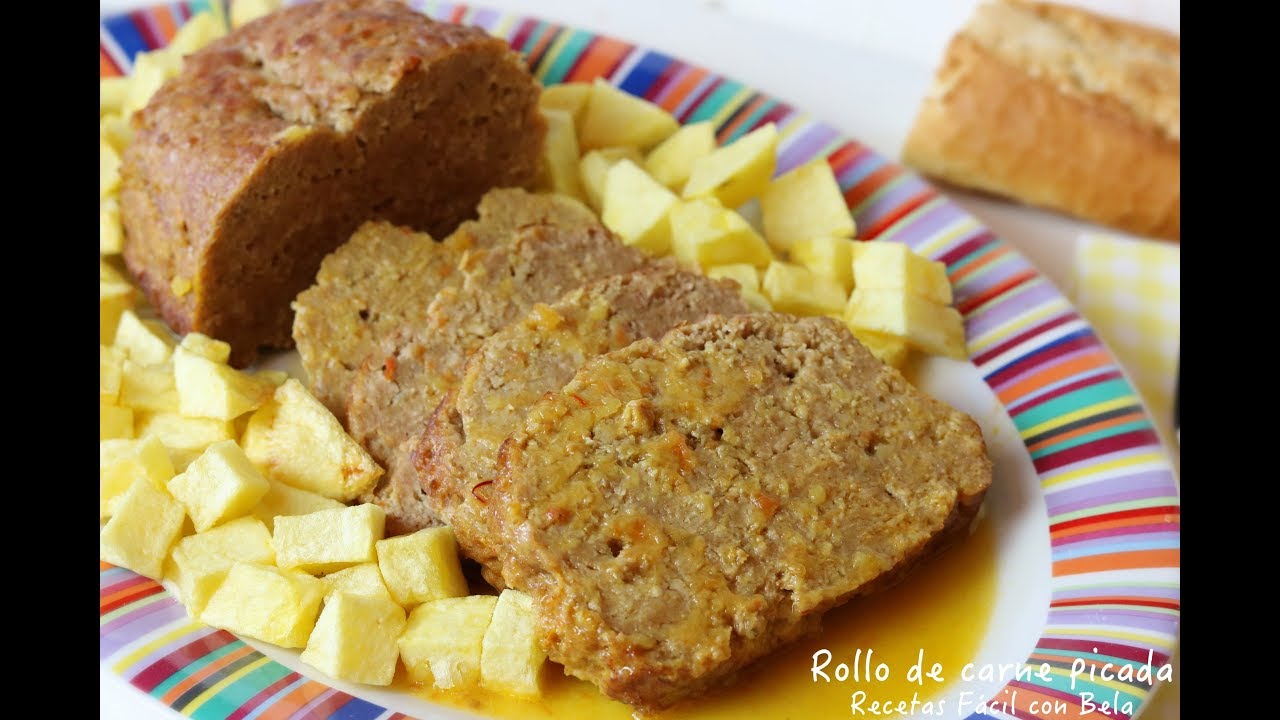 rollo de carne picada en cazuela