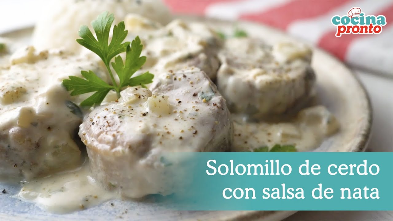 solomillo de cerdo con nata