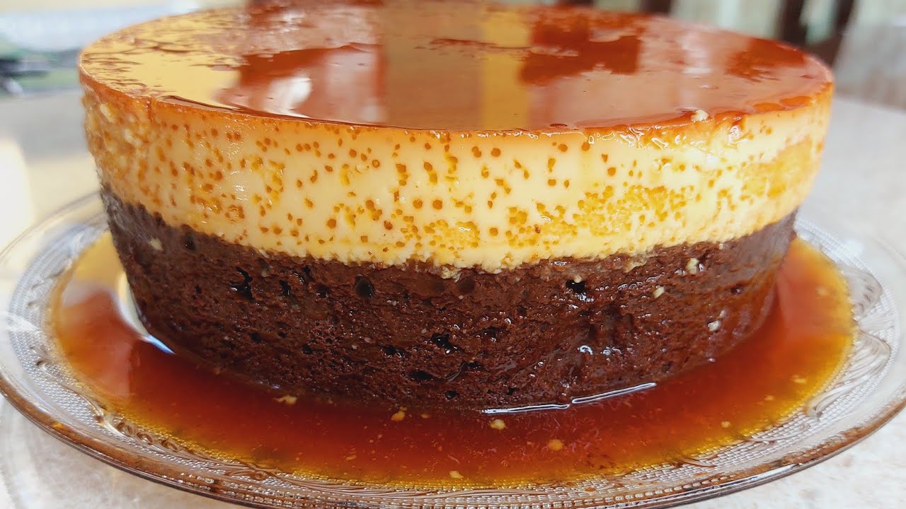 tarta de chocolate y flan royal