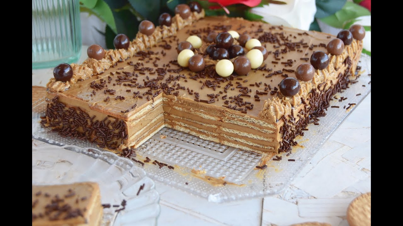 tarta de moka y galletas fácil