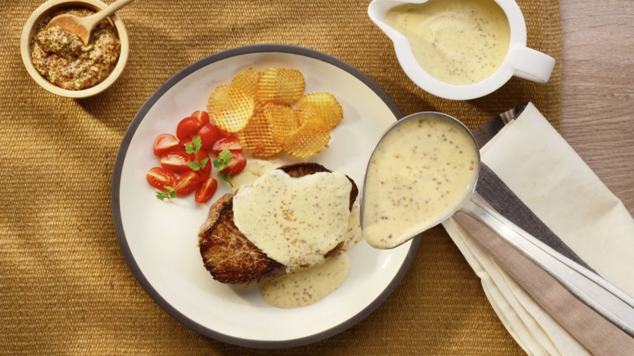 salsa de mostaza para carne sin nata